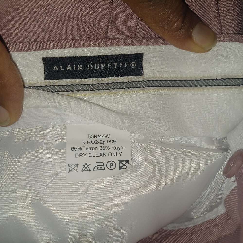Men's Alain Dupetit Pink/Mauve Suit, Sz. 50R 44x32 Pant - Picture 6 of 9